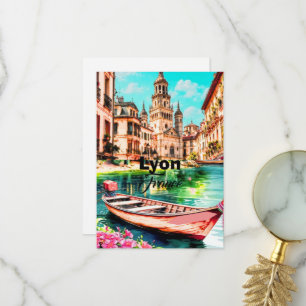 Lyon France Travel Postcard, Lyon Postcard, Lyon T Thank You Card