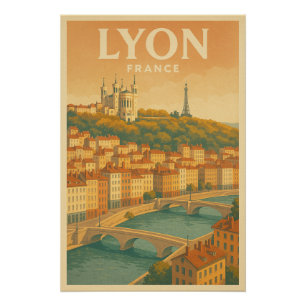 Lyon — France vintage travel Poster