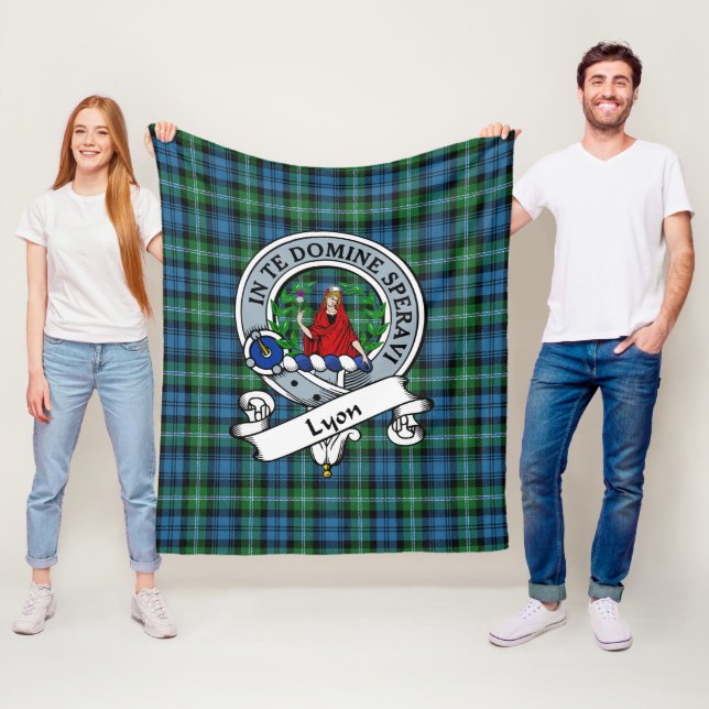 Lyon Hunting Clan Badge Tartan Plaid Fleece Blanket (In Situ)