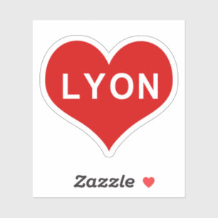 LYON Red Love Heart Vinyl Sticker