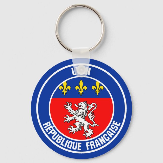 Lyon Round Emblem Key Ring (Front)