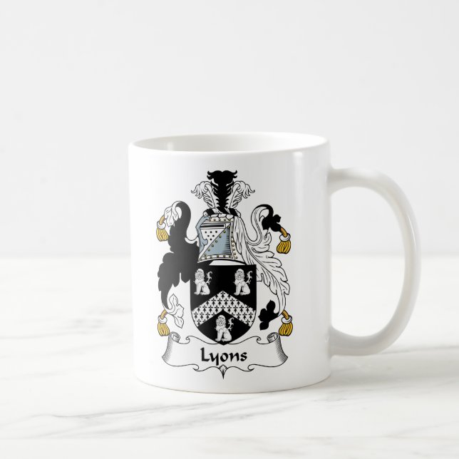 Lyons Family Crest Coffee Mug (Right)