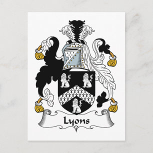 Lyons Family Crest Postcard