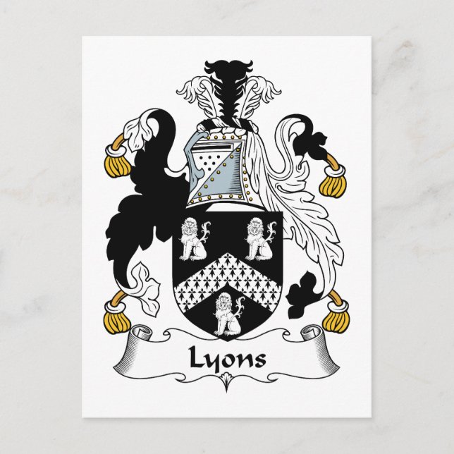 Lyons Family Crest Postcard (Front)