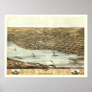 Lyons, IA Panoramic Map - 1868 Poster