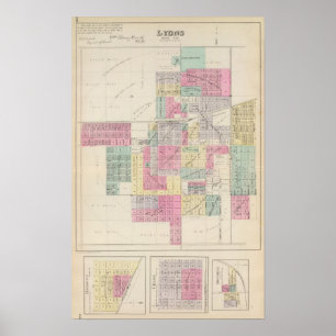 Lyons, Raymond, Chase, Mitchell, Kansas Poster
