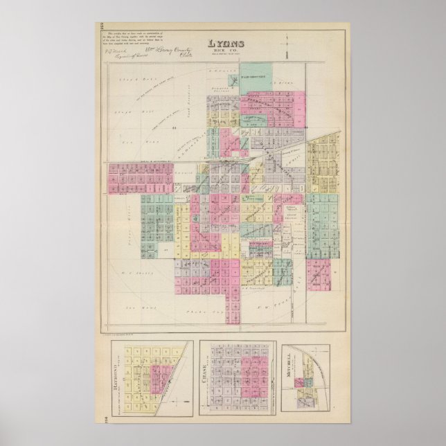 Lyons, Raymond, Chase, Mitchell, Kansas Poster (Front)