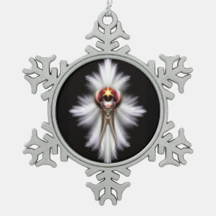 Lypidian II Fractal Art Pewter Snowflake Ornament