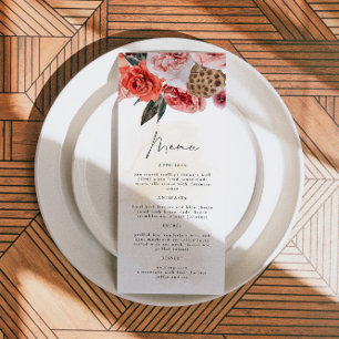LYRA Bohemian Fall Floral Dinner Menu Cards