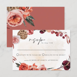 LYRA Bohemian Watercolor Fall Floral RSVP Card