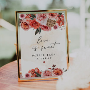 LYRA Boho Fall Floral Love is Sweet Favour Sign Invitation