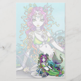"Lyra" Tropical Mermaid Art Stationery