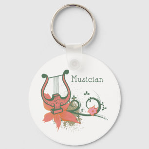 Lyre Musician Key Ring