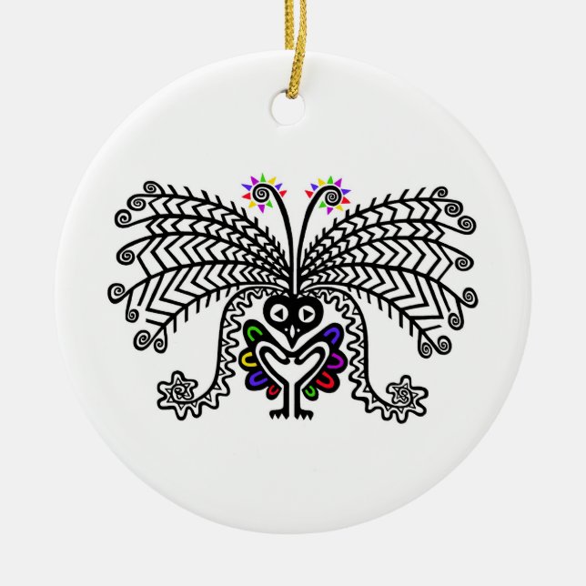 Lyrebird - ceramic ornament (Front)