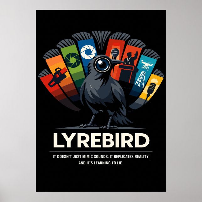 Lyrebird Reality Mimicry Art Poster (Front)