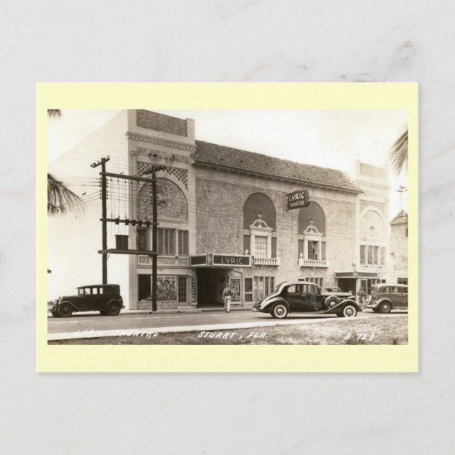 Lyric Movie Theatre, Stuart, Florida Vintage Postcard (Front)