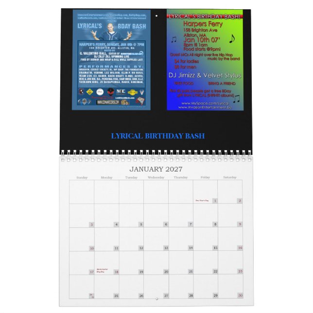 LYRICAL 2008 CALENDAR (Jan 2027)