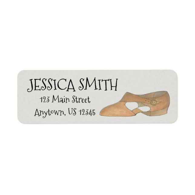Lyrical Tan Modern Dance Teacher Shoe Personalised (Front)