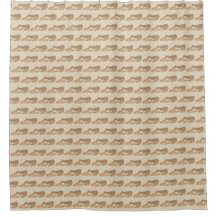 Lyrical Tan Modern Dance Teacher Shoe Print Shower Curtain