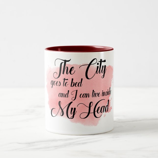 Lyrical Watercolor Mug "The City Goes to Bed" (Center)