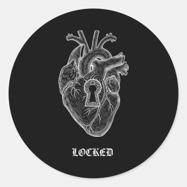 Lyriclyfe-long Sleeve Shirt-achy Breaky Heart-lock Classic Round Sticker (Front)