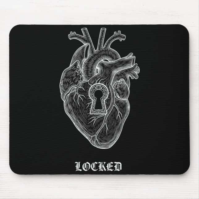 Lyriclyfe-long Sleeve Shirt-achy Breaky Heart-lock Mouse Mat (Front)