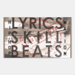LYRICS SKILL BEATS hip hop Rectangular Sticker