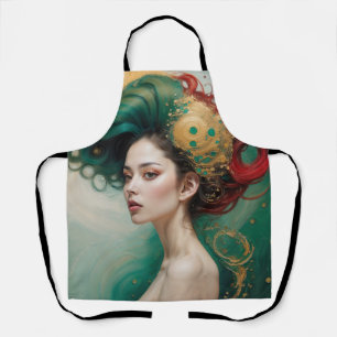 “Lyrielle” - The Green-Gold Empress Apron