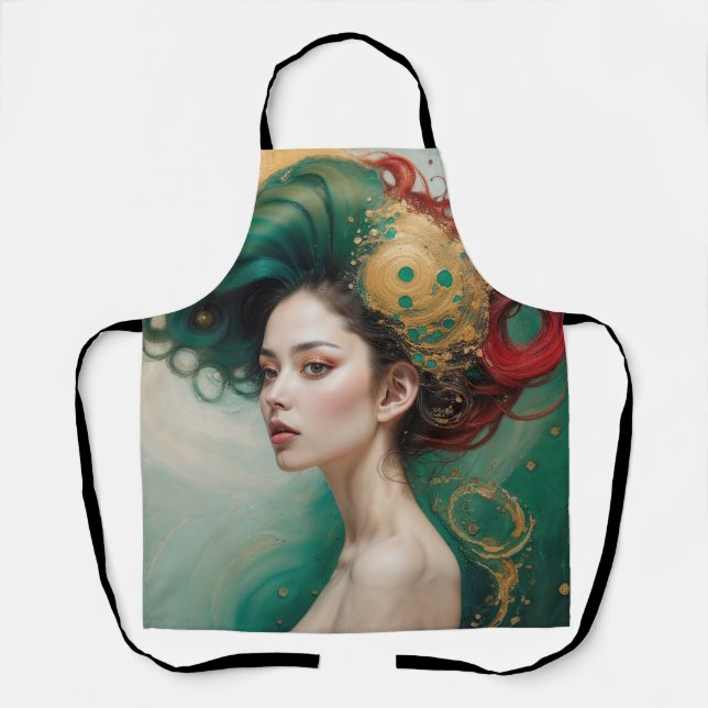 “Lyrielle” - The Green-Gold Empress Apron (Front)