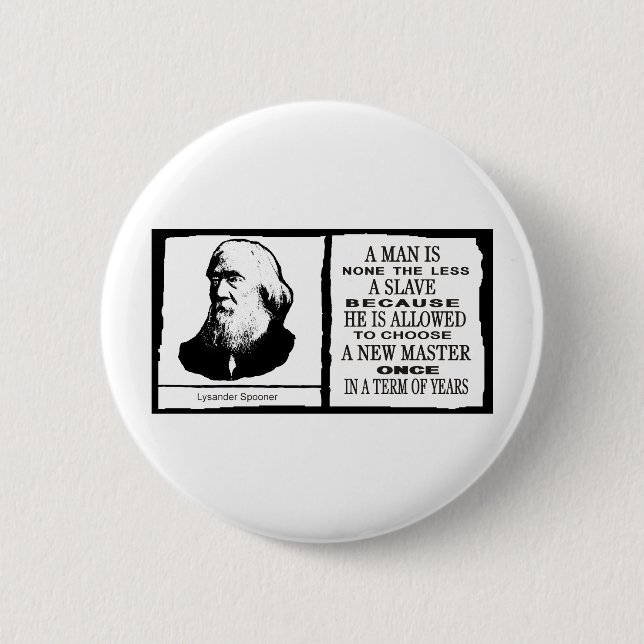 Lysander Spooner 6 Cm Round Badge (Front)