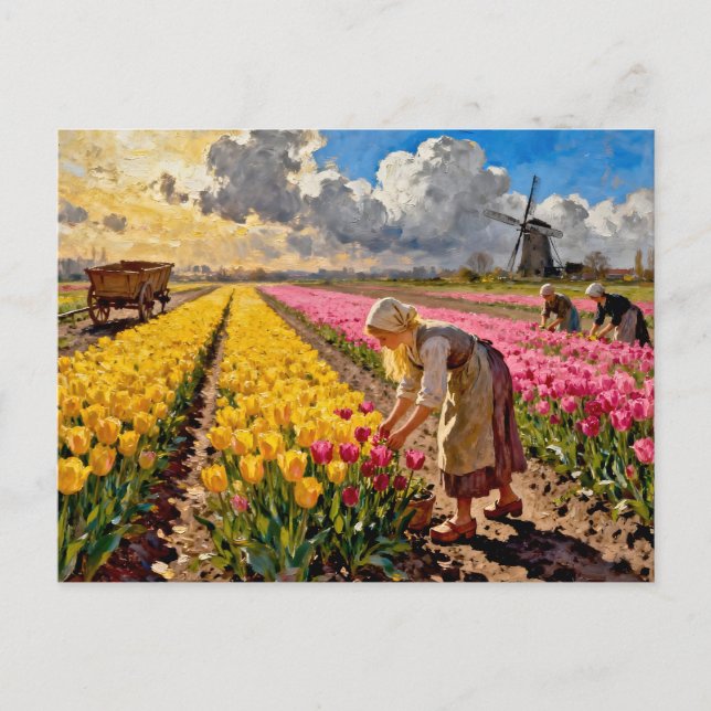 “Lysbeth in the Amber Light” - A Dutch Landscape Postcard (Front)