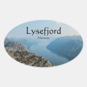 Lysefjord Norway Oval Sticker
