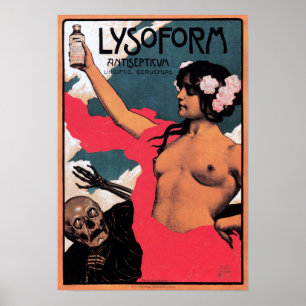 LYSOFORM ANTISEPTIC LOTION Swiss Vintage Medical Poster
