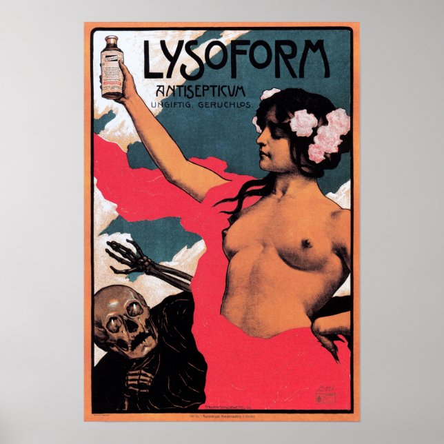 LYSOFORM ANTISEPTIC LOTION Swiss Vintage Medical Poster (Front)