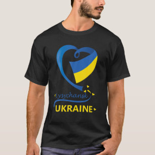 Lysychansk Ukraine National Flag Heart Emblem Cres T-Shirt