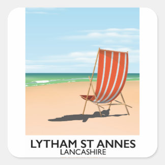 Lytham St Annes Lancashire seaside poster Square Sticker