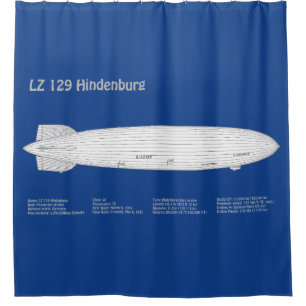 LZ 129 Hindenburg - Airship Blueprint Plans ABD Shower Curtain