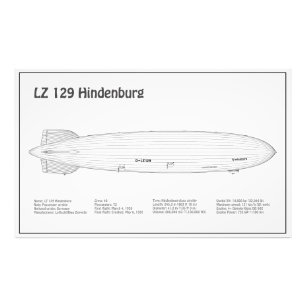 LZ 129 Hindenburg - Airship Blueprint Plans BD Photo Print