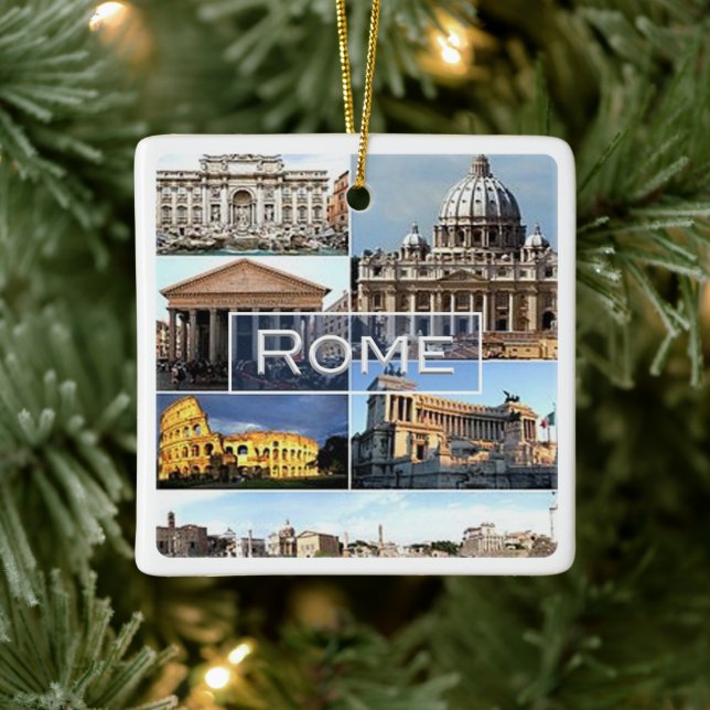 LZO002 ROME, Lazio, Italy, Ceramic Ornament (Tree)