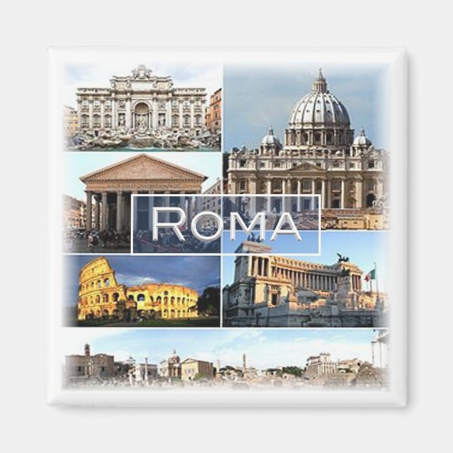 LZO010 mosaic of ROMA, Lazio, Italy, Fridge Magnet (Front)
