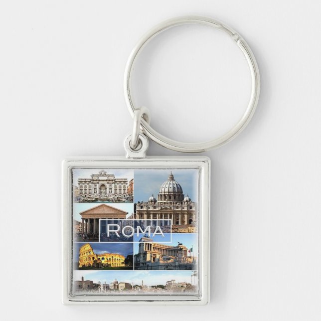 LZO010 mosaic of ROME, Lazio, Italy, Key Ring (Front)