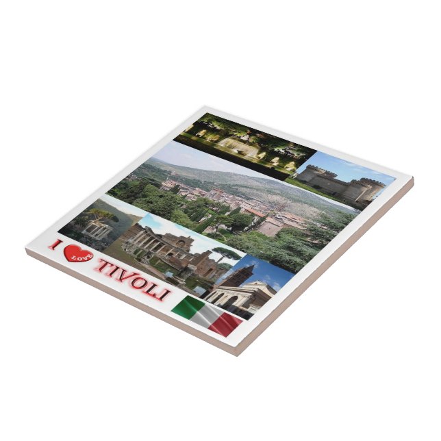 LZO037 TIVOLI I Love, Lazio, Italy, Tile (Side)