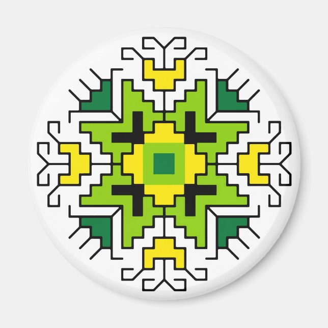 M0014 Magnet Bulgarian folk motif shevitsa green (Front)