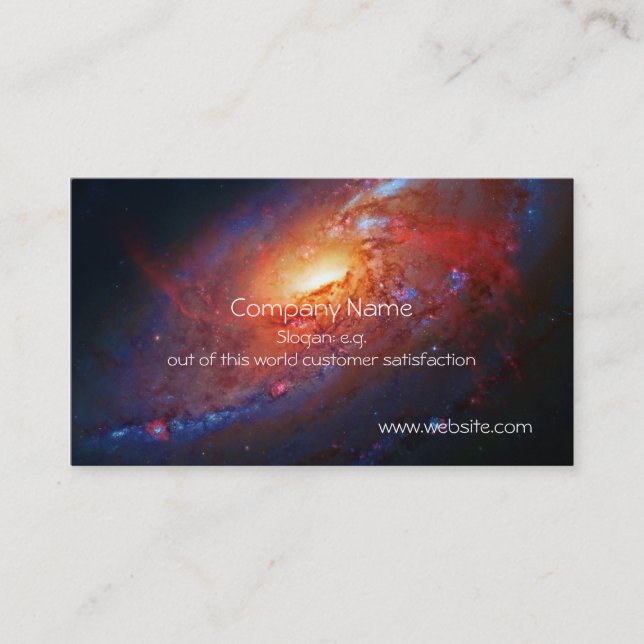 M106 Spiral Galaxy, Canes Venatici Business Card (Front)