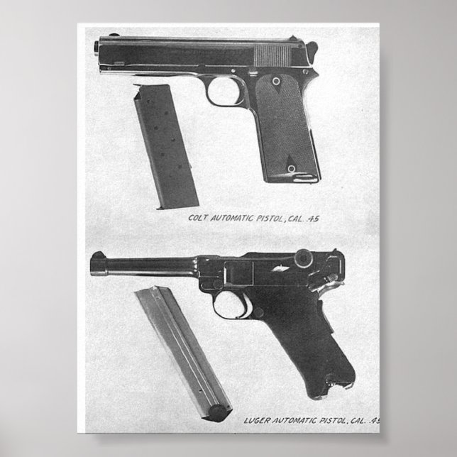 m1911 vs. Luger P08 pistol Poster (Front)