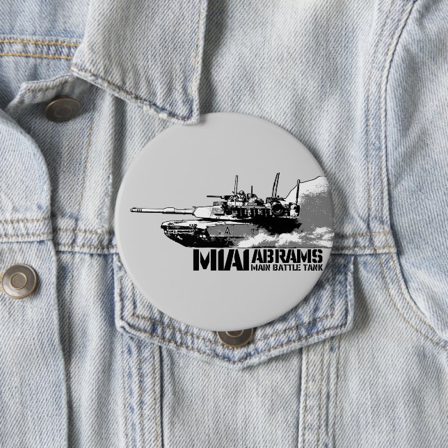 M1 Abrams 10 Cm Round Badge (In Situ)