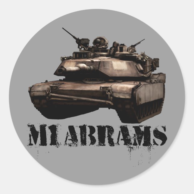 M1 Abrams Classic Round Sticker (Front)