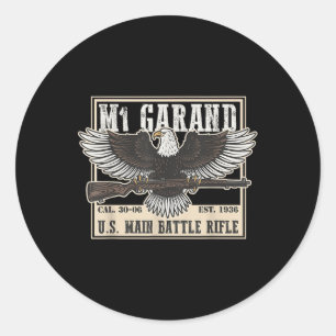M1 Garand U.s. Main Battle Rifle Gun Wwii  Classic Round Sticker