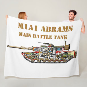 M1A1 ABRAMS BATTLE TANK FLEECE BLANKET