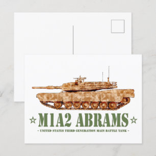 M1A2 Abrams US MBT Tank Desert Storm Veteran Postcard
